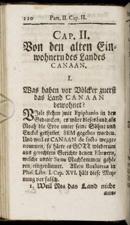 Cap. II. Von den alten Einwohnern des Landes Canaan.