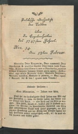 Nro 14. den 15ten Februar