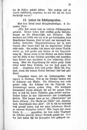 13. Leben im Schützengraben.