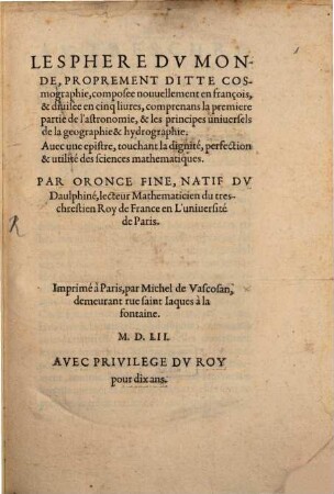 Le sphere du monde proprement ditte cosmographie