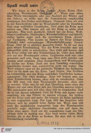 Spaß muss sein