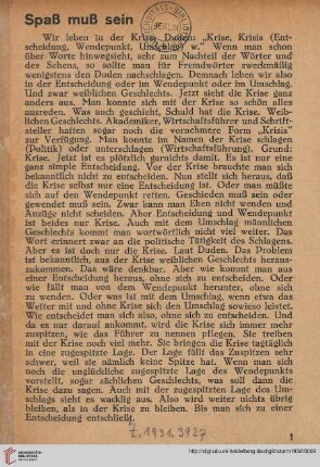 Spaß muss sein