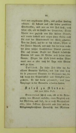 Koloß zu Rhodos. 300 vor Chr. Geb