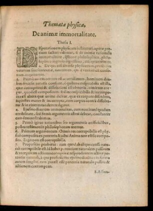 Themata physica, De animae immortalitate.