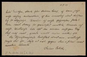 Brief von Edith Rosenzweig an Gertrud Oppenheim