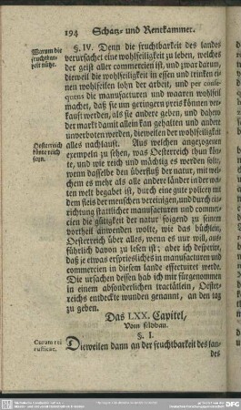 Das LXX. Capitel, Vom feldbau