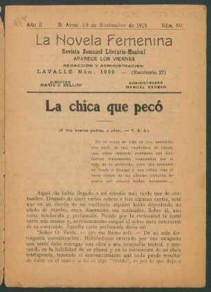 La chica que pecó