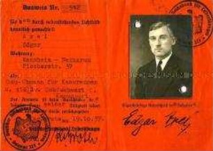 Mitgliedsausweis des Deutschen Reichsbundes für Leibesübungen für Edgar Axel