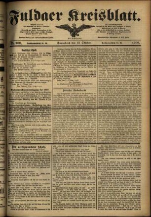 Ausgabe vom Samstag, den 13. Oktober 1906.