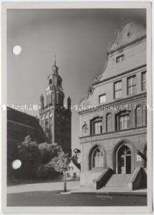 Stargard in Pommern, Rathaus und Kirche St. Marien