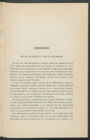 Emerson : En el silencio y en la soledad