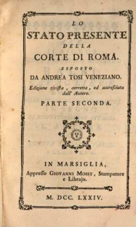 Lo Stato Presente Della Corte Di Roma, 2
