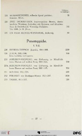 Perserteppiche (I. Teil) (Nr. 228-233)