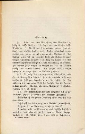 Leitfaden zum Unterrichte in der Arithmetik und Algebra an Gymnasien und verwandter Anstalten von Dr. Joh. Chr. Walberer