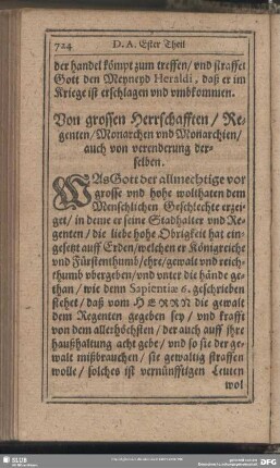Von grossen Herrschafften, Regenten, Monarchen und Monachien, auch von verenderung derselben