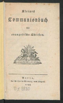 Kleines Communionbuch für evangelische Christen