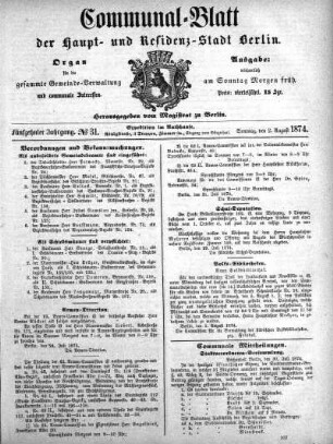 1874,31: No. 31, 2. August 1874