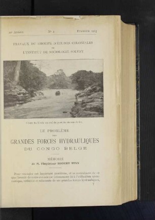 Le Problème des Grandes Forces Hydrauliques Du Congo Belge.
