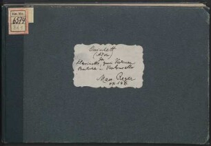 Quintets, cl, vl (2), vla, vlc, op. 146, RWV op. 146 - BSB Mus.ms. 6574-1 : Quintett (A dur) für Clarinette, zwei Violinen, Bratsche und Violoncello. Op. 146