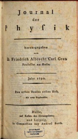 Journal der Physik. 1. 1790