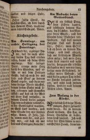 15-18, Kirchengebete