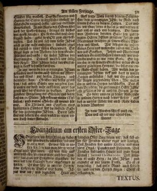Evangelium am ersten Oster-Tage. - Epistel am dritten Oster-Tage.