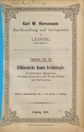Katalog. 18. 1886