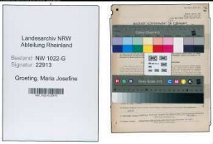 Entnazifizierung Maria Josefine Groeting , geb. 13.10.1904 (Kauffrau)