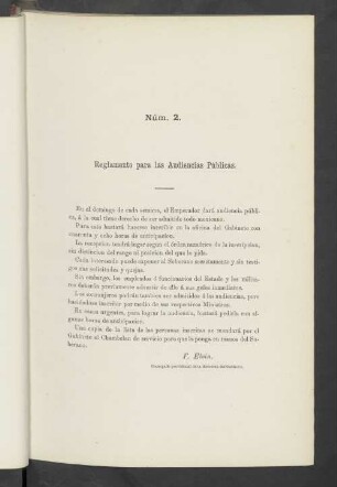 Núm. 2. Reglamento para las Audiencias Públicas