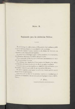 Núm. 2. Reglamento para las Audiencias Públicas