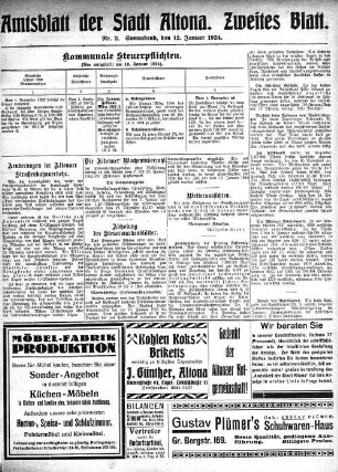 Nummer 2. Zweites Blatt. : Sonnabend, den 12. Januar 1924