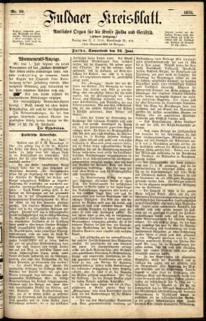 Ausgabe vom Samstag, den 22. Juni 1878.