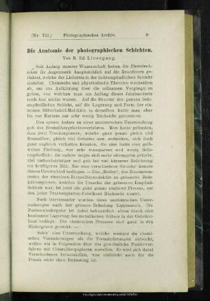 Die Anatomie der photographischen Schichten
