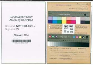 Entnazifizierung Otto Glauert , geb. 26.05.1898 (Bankbeamter)