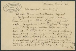 08. Juni 1888, Dresden [Postkarte von Alphons Stübel an Max Uhle]