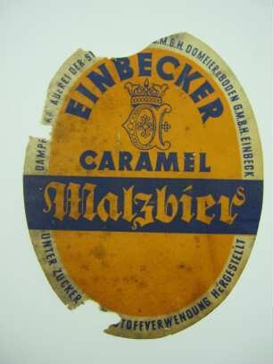 Bier-Etikett Einbecker Caramel Malzbier