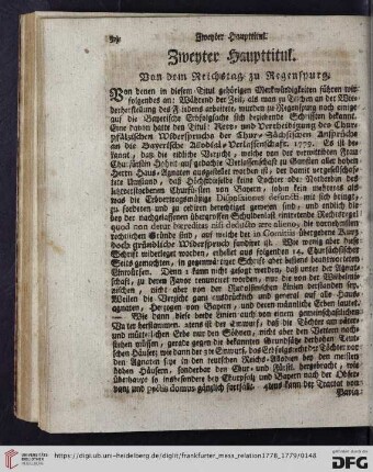Zweyter Haupttitul: Von dem Reichstag zu Regenspurg