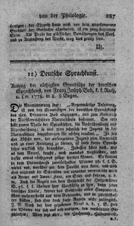 Auszug der nöthigsten Grundsätze der deutschen Sprachkunst.