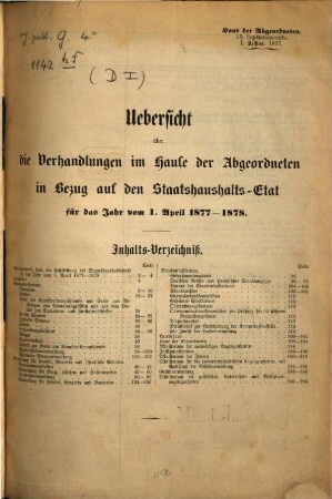 Staatshaushaltsplan : für d. Rechnungsjahr .... 1877/78,[a]