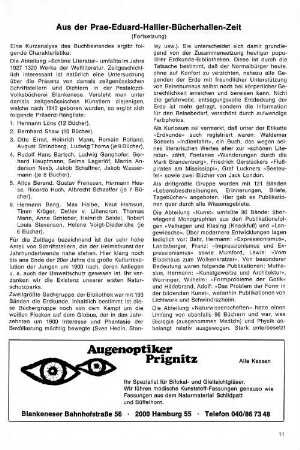 Aus der Prae-Eduard-Hallier-Bücherhallen-Zeit : (Fortsetzung)