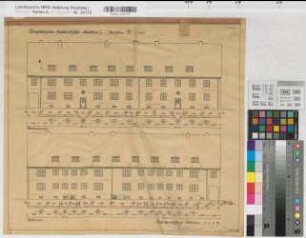 Münster (Münster) Riegelbauten Habichtshöhe (Baublock 1) Ansichten 1928 1 : 100 44 x 48,5 Zeichnung Westfälische Heimstätte Wohnungsgesellschaft Münsterland