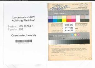 Entnazifizierung Heinrich Quentmeier , geb. 14.10.1906 (Schneider)
