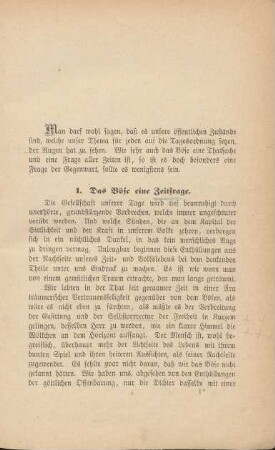 1. Das Böse eine Zeitfrage