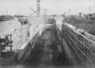 Schleusenkammer Schwabenheim Baustelle