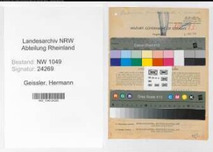 Entnazifizierung Hermann Geissler , geb. 14.08.1891 (Kaufmaennischer Angestellter)