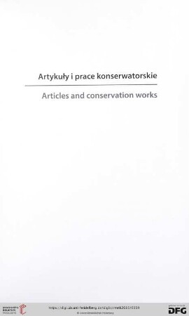 Artykuły i prace konserwatorskie / Articles and conservation works