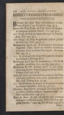 Dissertationes Theologico-Philologico-Exegeticae