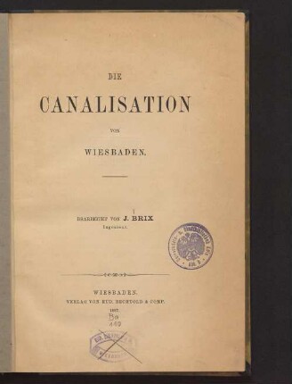 Die Canalisation von Wiesbaden