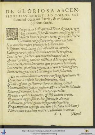 De Gloriosa Ascensione Iesu Christi Ad Coelos