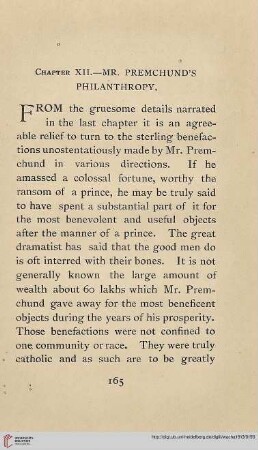 Mr. Premchund’s Philanthropy